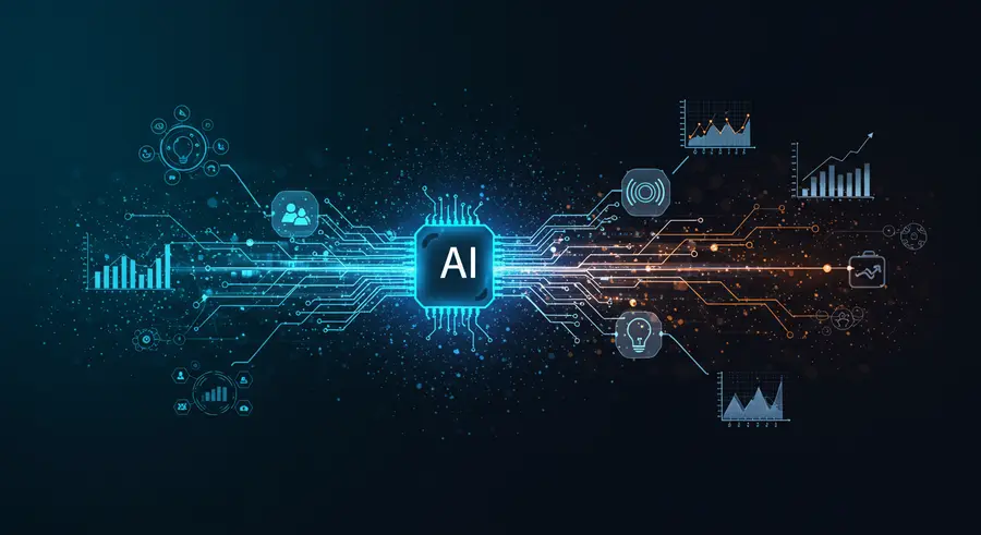 Conceptual image of AI optimizing business processes