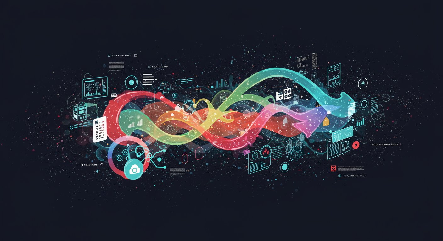 Abstract representation of Machine Learning powering AIOps